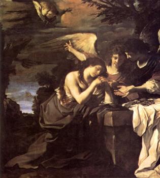 Guercino : Magdalen and Two Angels